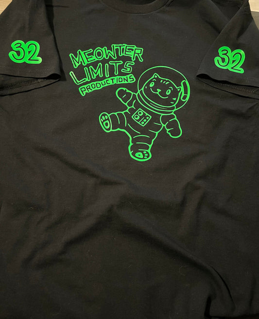 Meowter Limits Productions T-shirt (customized with sleeve numbers)