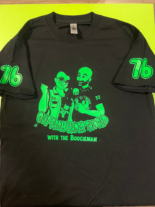 Out From Under the Bed t-shirt (customized with sleeve numbers)